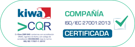 Sello Kiwa: compañía certificada en ISO/IEC 27001:2013